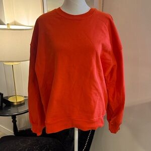 Zara Bright Orange Crewneck Sweatshirt